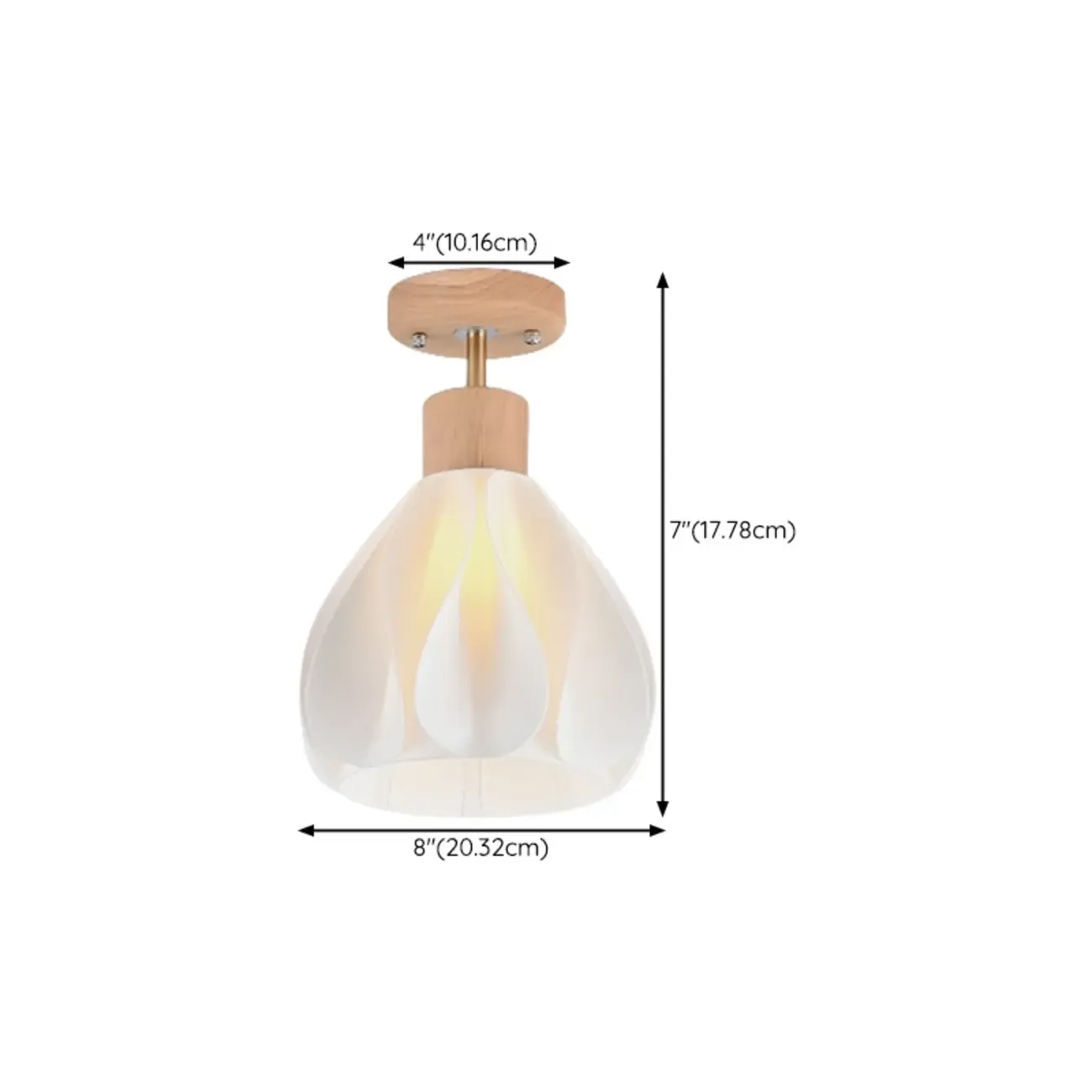 Natural Finish Coninal Ceiling Light for Indoor Spaces #size