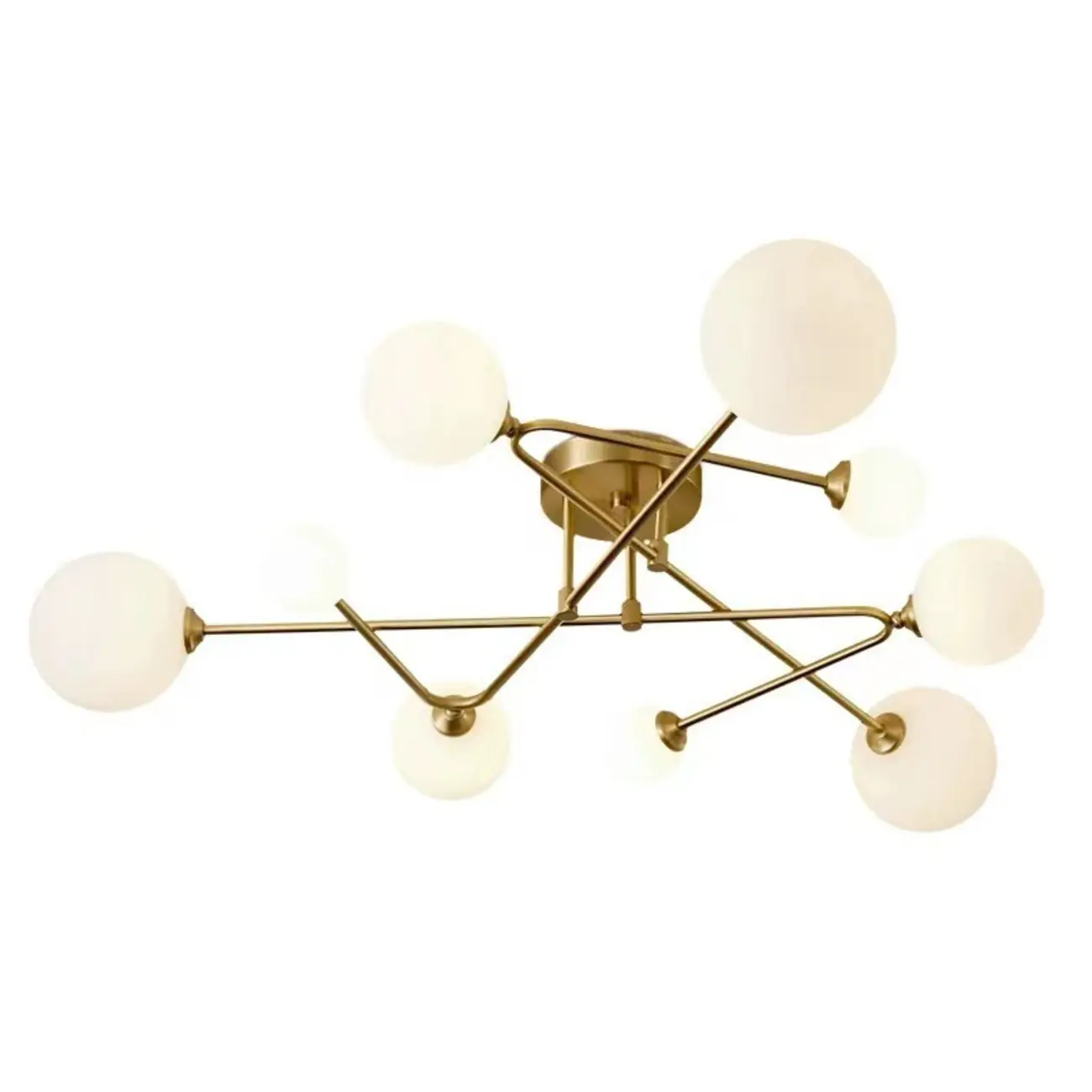 Modern Globe Bi-pin Semi-Flush Ceiling Light for Living Room Image - 8 | homeyfad