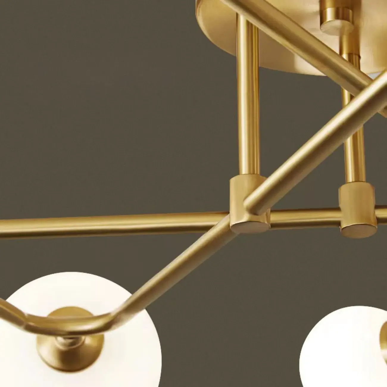 Modern Globe Bi-pin Semi-Flush Ceiling Light for Living Room Image - 9