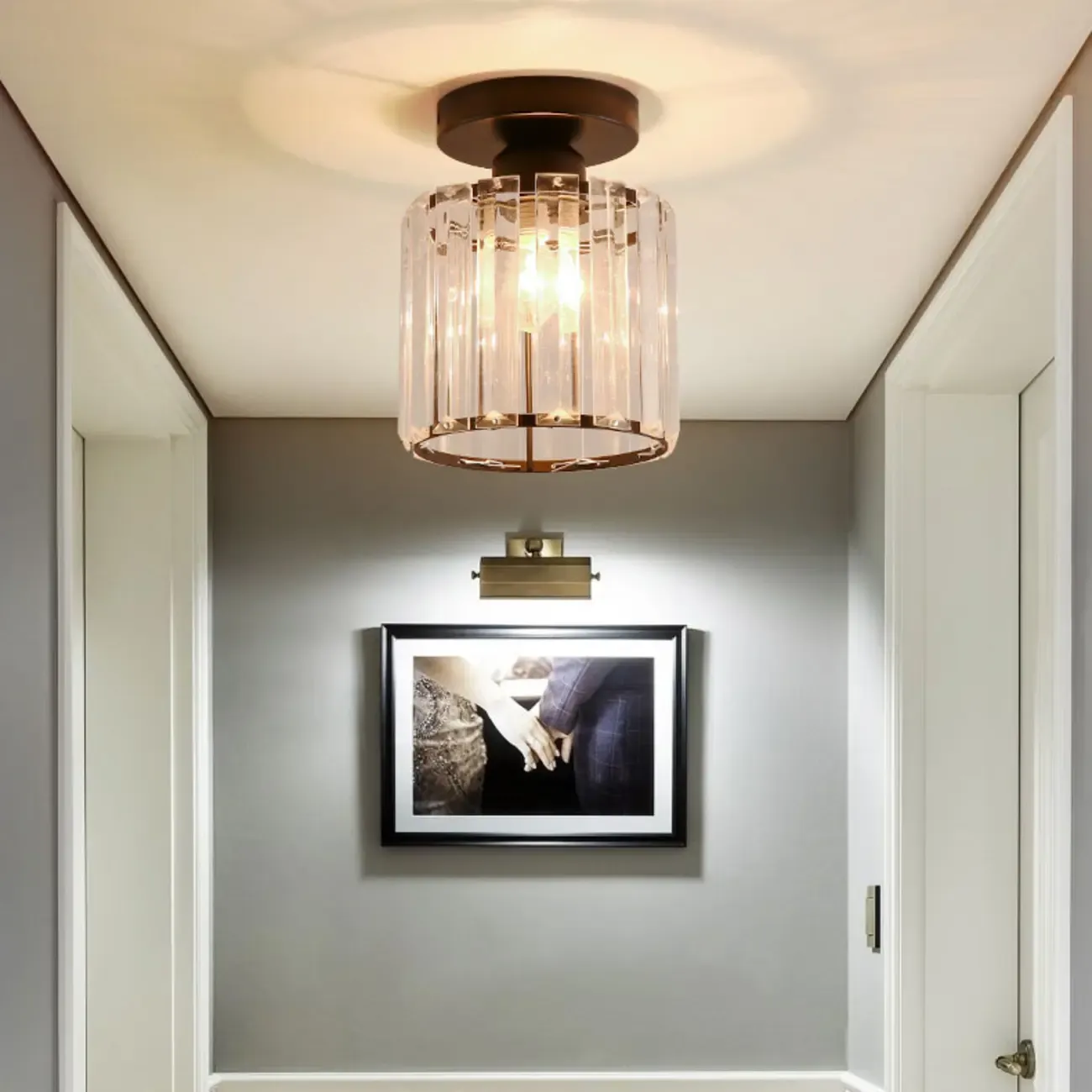 Elegant Crystal Semi Flush Ceiling Light for Living Room Use Image - 2