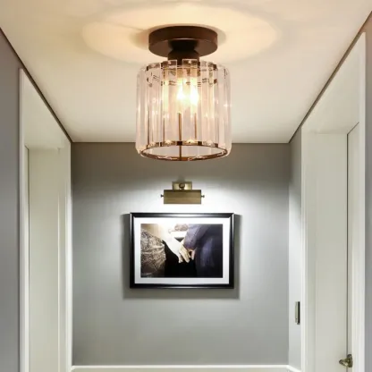 Elegant Crystal Semi Flush Ceiling Light for Living Room Use Image - 2