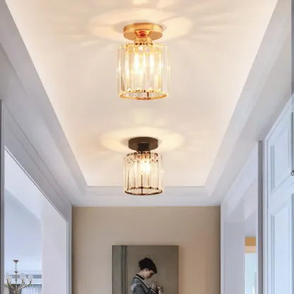 Elegant Crystal Semi Flush Ceiling Light for Living Room Use Image - 4