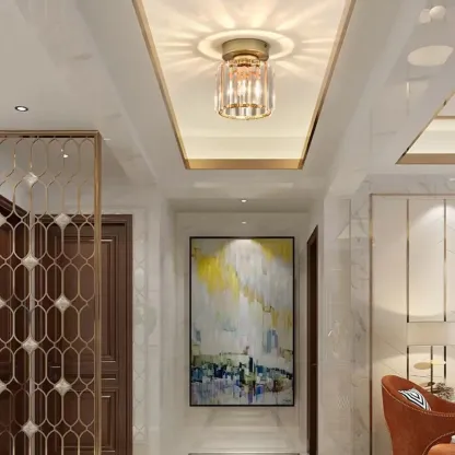 Elegant Crystal Semi Flush Ceiling Light for Living Room Use Image - 6