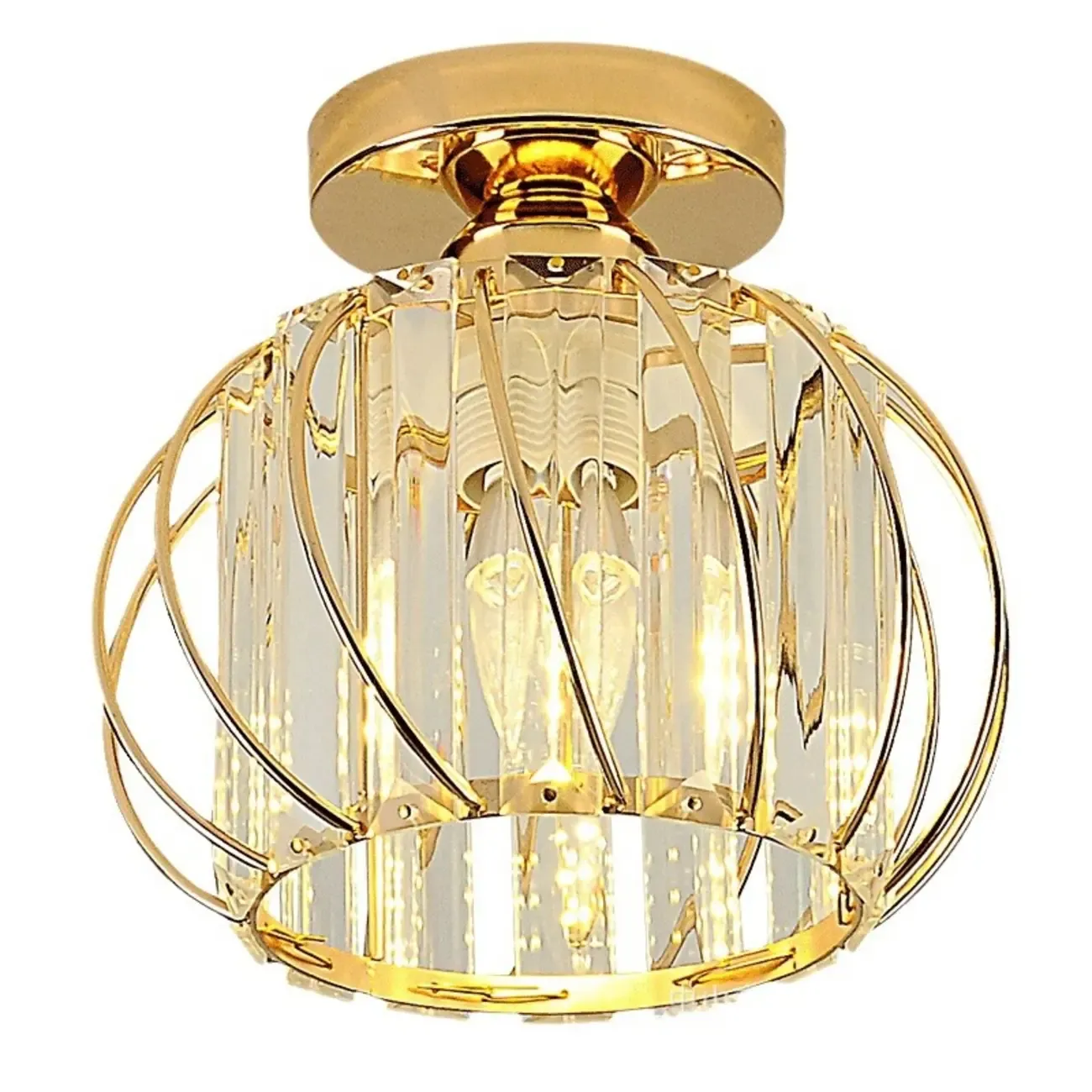 Elegant Crystal Semi Flush Ceiling Light for Living Room Use Image - 7