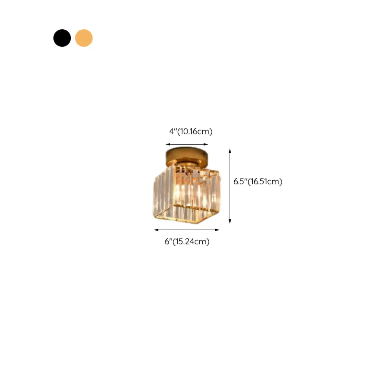 Elegant Crystal Semi Flush Ceiling Light for Living Room Use #size