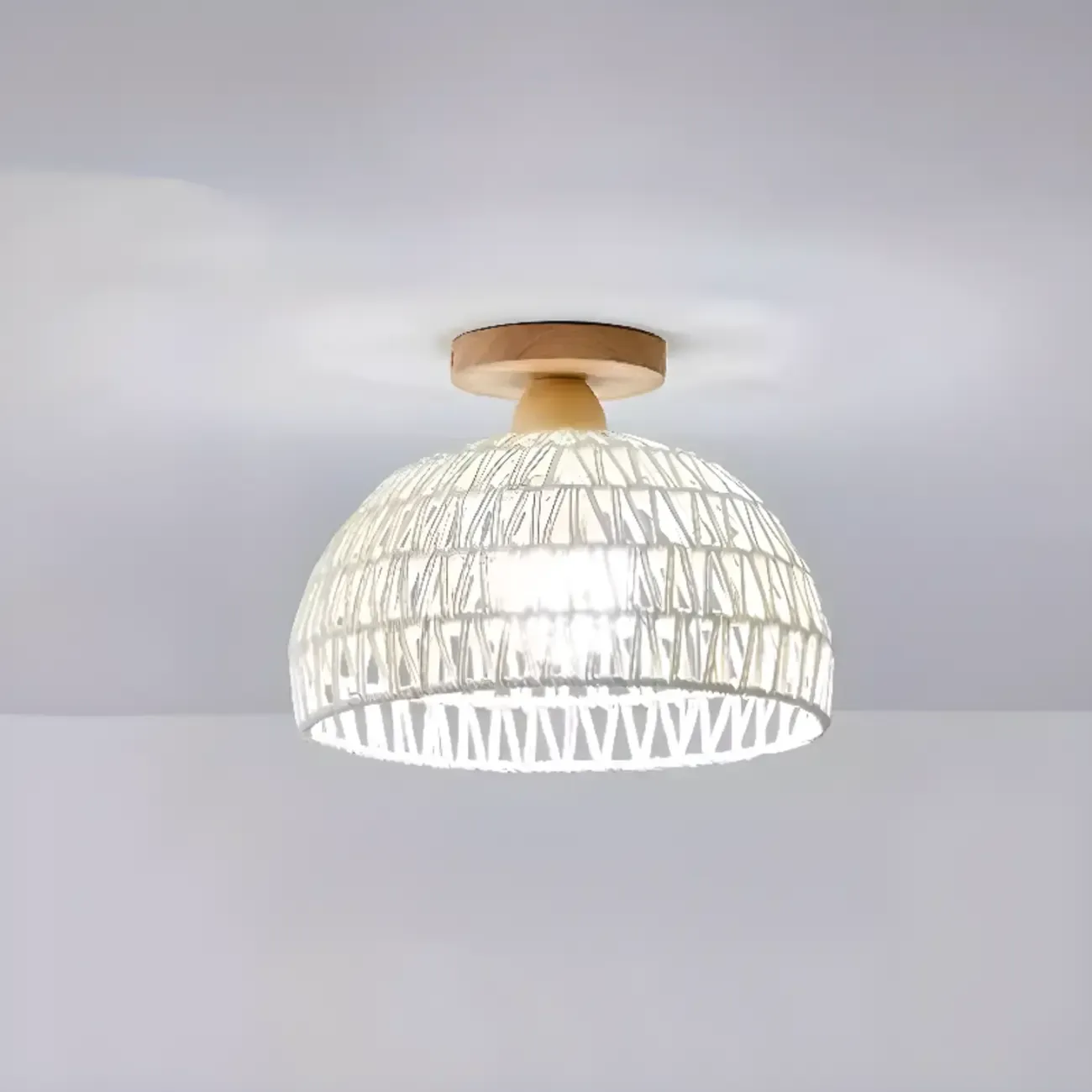 Oriental Fabric Semi Flush Ceiling Light for Residential Use Image - 5