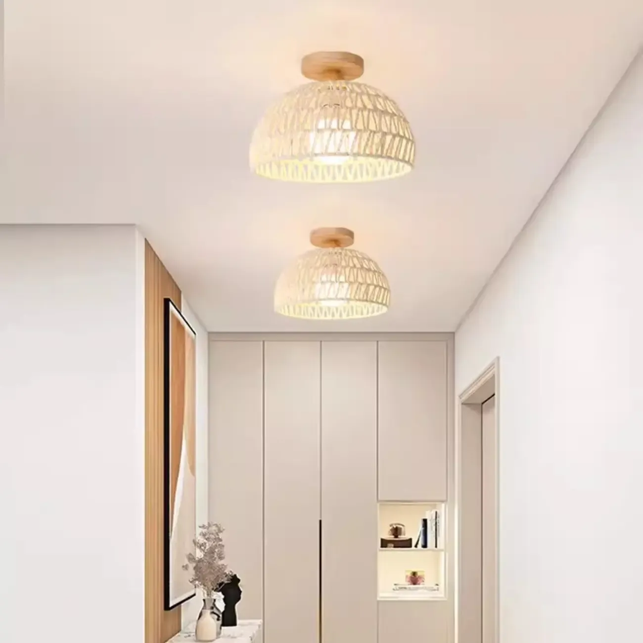 Oriental Fabric Semi Flush Ceiling Light for Residential Use Image - 8