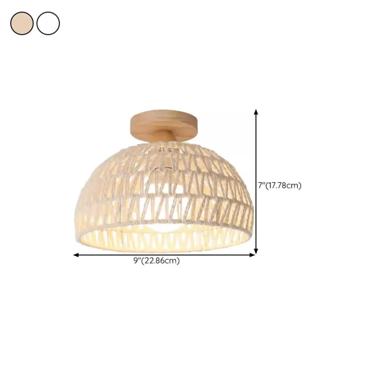 Oriental Fabric Semi Flush Ceiling Light for Residential Use #size