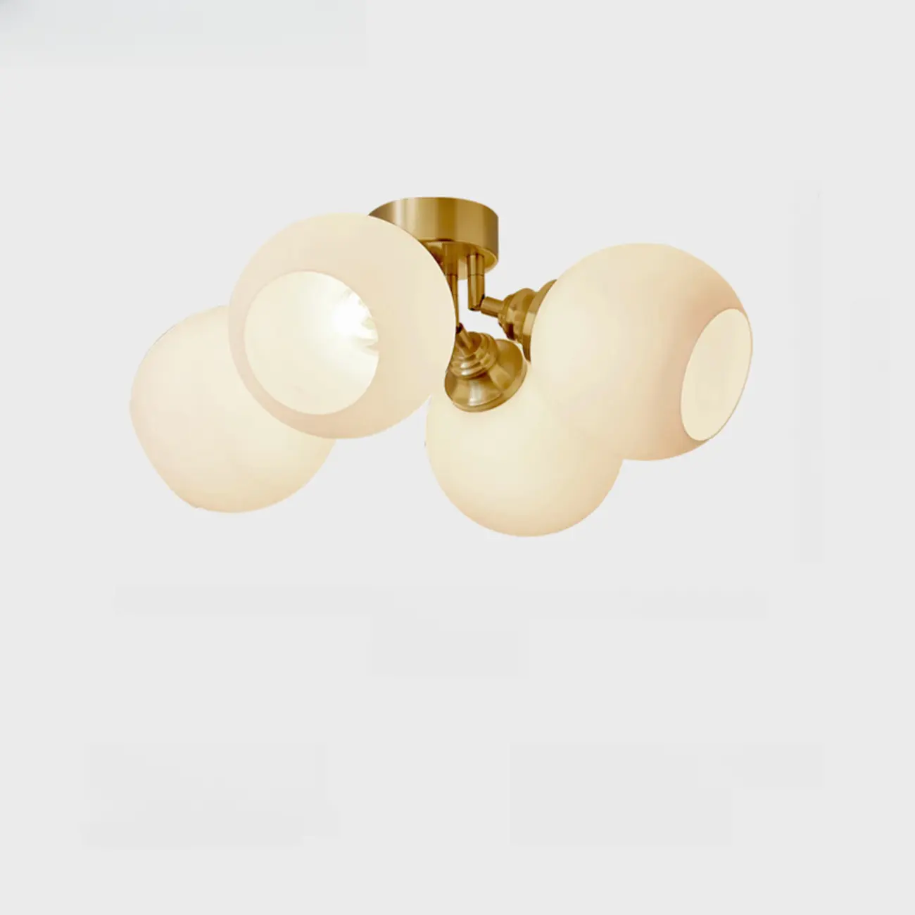 Modern Globe Semi Flush Mount Ceiling Light for Bedroom Image - 9 | homeyfad
