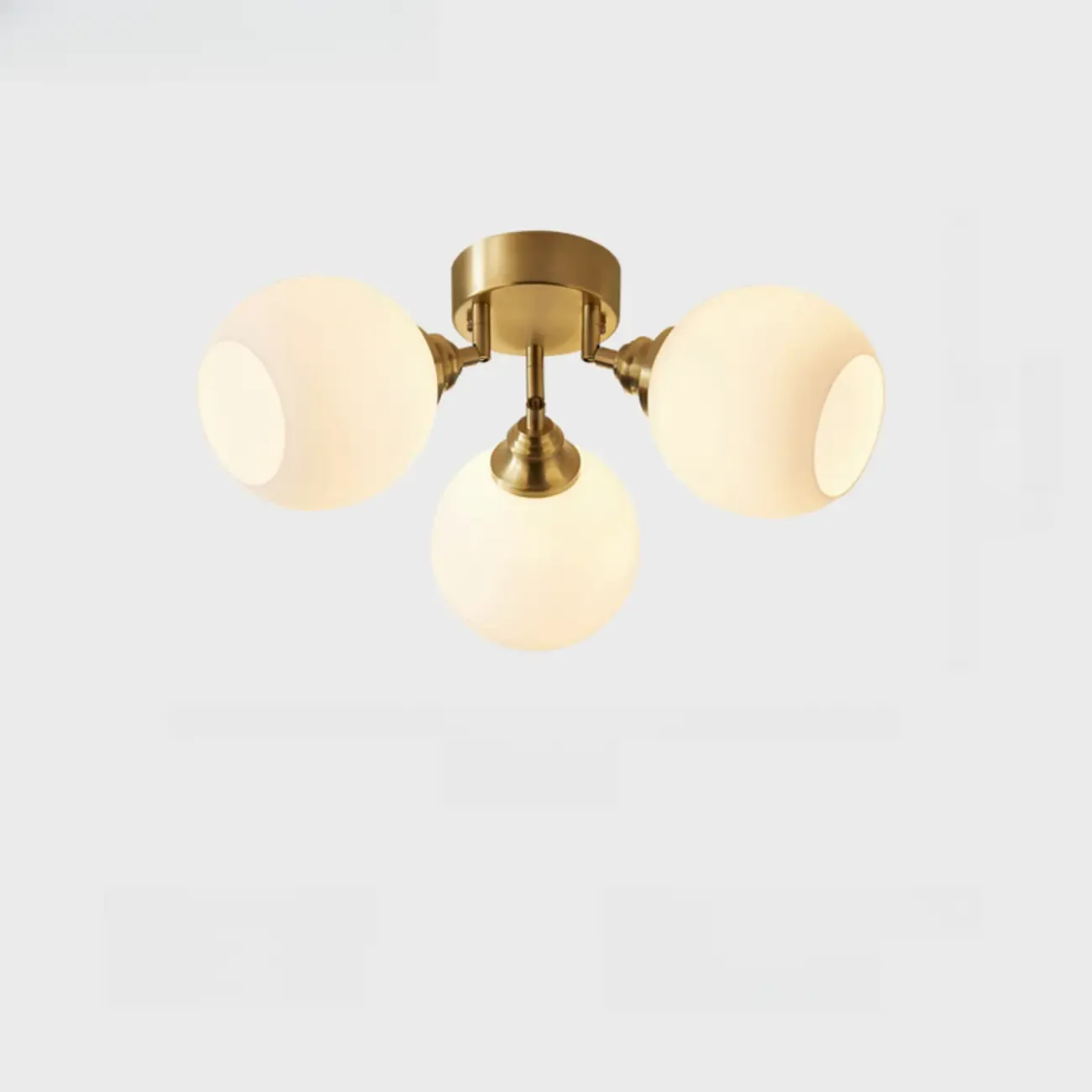 Modern Globe Semi Flush Mount Ceiling Light for Bedroom Image - 10