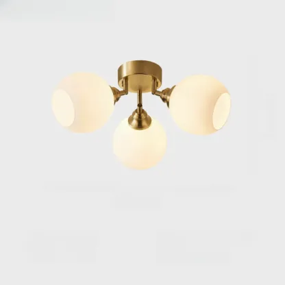 Modern Globe Semi Flush Mount Ceiling Light for Bedroom Image - 10