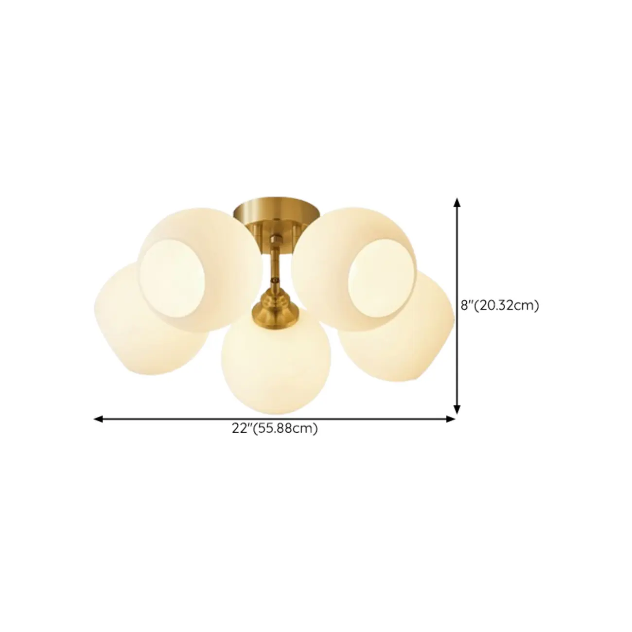 Modern Globe Semi Flush Mount Ceiling Light for Bedroom Image - 15 | homeyfad