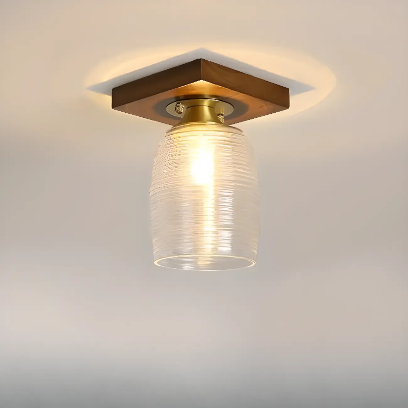5 to 9 Inch Indoor Semi Flush Ceiling Light with Glass Shade Image - 6