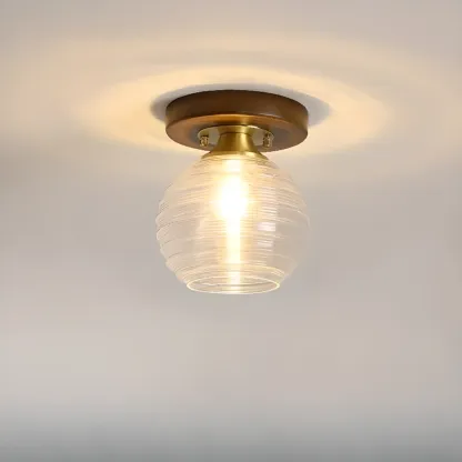 5 to 9 Inch Indoor Semi Flush Ceiling Light with Glass Shade Image - 7