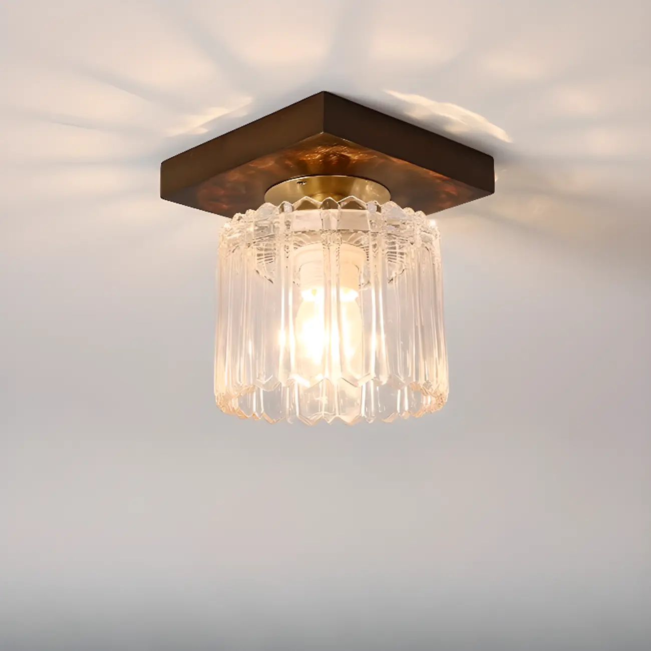 5 to 9 Inch Indoor Semi Flush Ceiling Light with Glass Shade Image - 8 | homeyfad