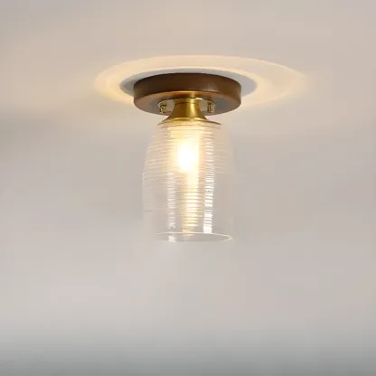 5 to 9 Inch Indoor Semi Flush Ceiling Light with Glass Shade Image - 10