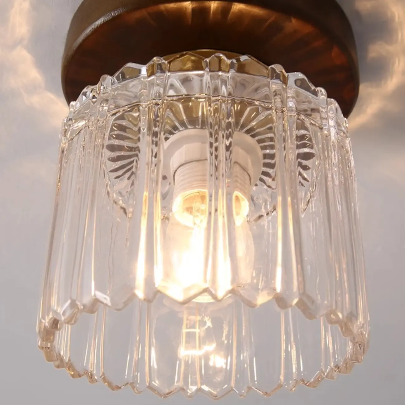 5 to 9 Inch Indoor Semi Flush Ceiling Light with Glass Shade Image - 12 | homeyfad