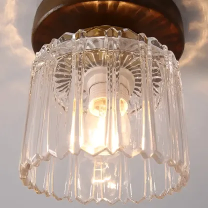 5 to 9 Inch Indoor Semi Flush Ceiling Light with Glass Shade Image - 12