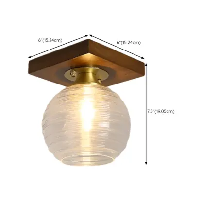 5 to 9 Inch Indoor Semi Flush Ceiling Light with Glass Shade #size