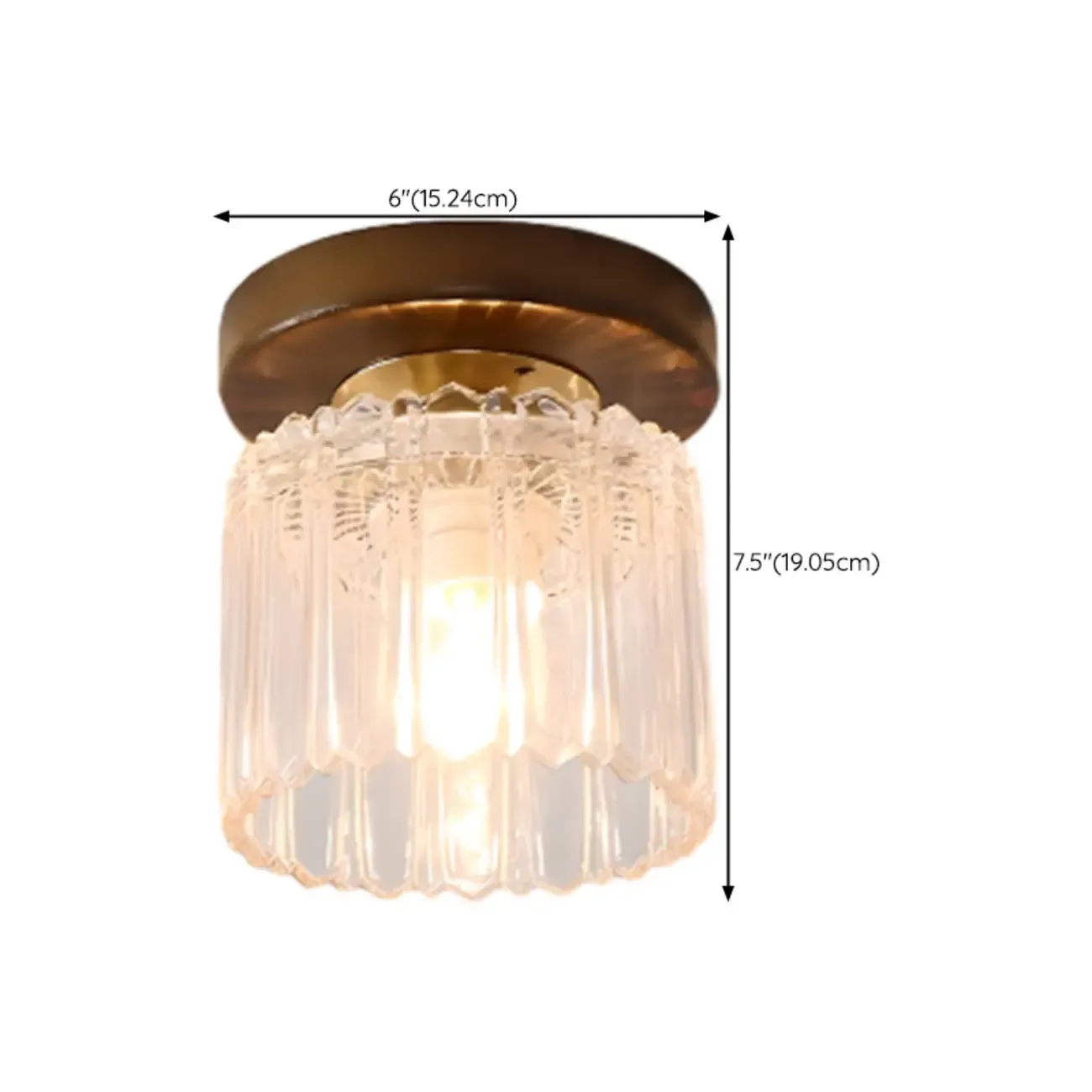 5 to 9 Inch Indoor Semi Flush Ceiling Light with Glass Shade Image - 17