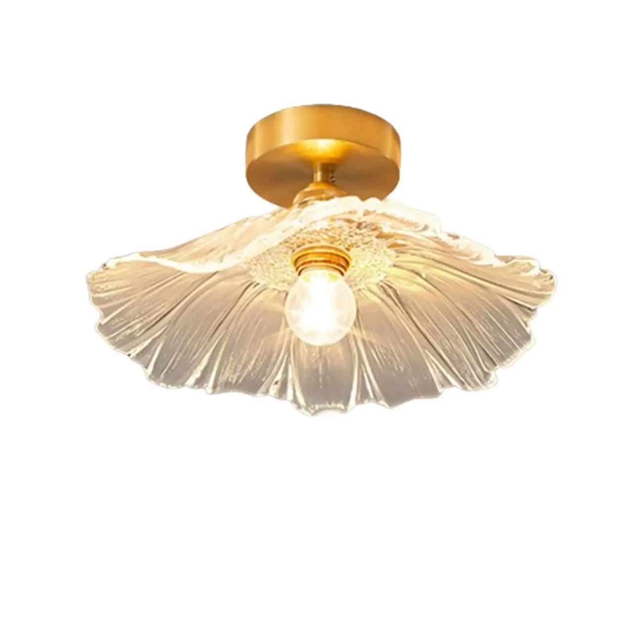 Modern Floral Glass Semi-Flush Ceiling Light for Entryway Image - 5 | homeyfad