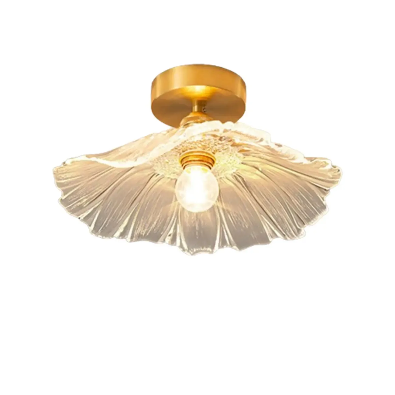 Modern Floral Glass Semi-Flush Ceiling Light for Entryway Image - 5