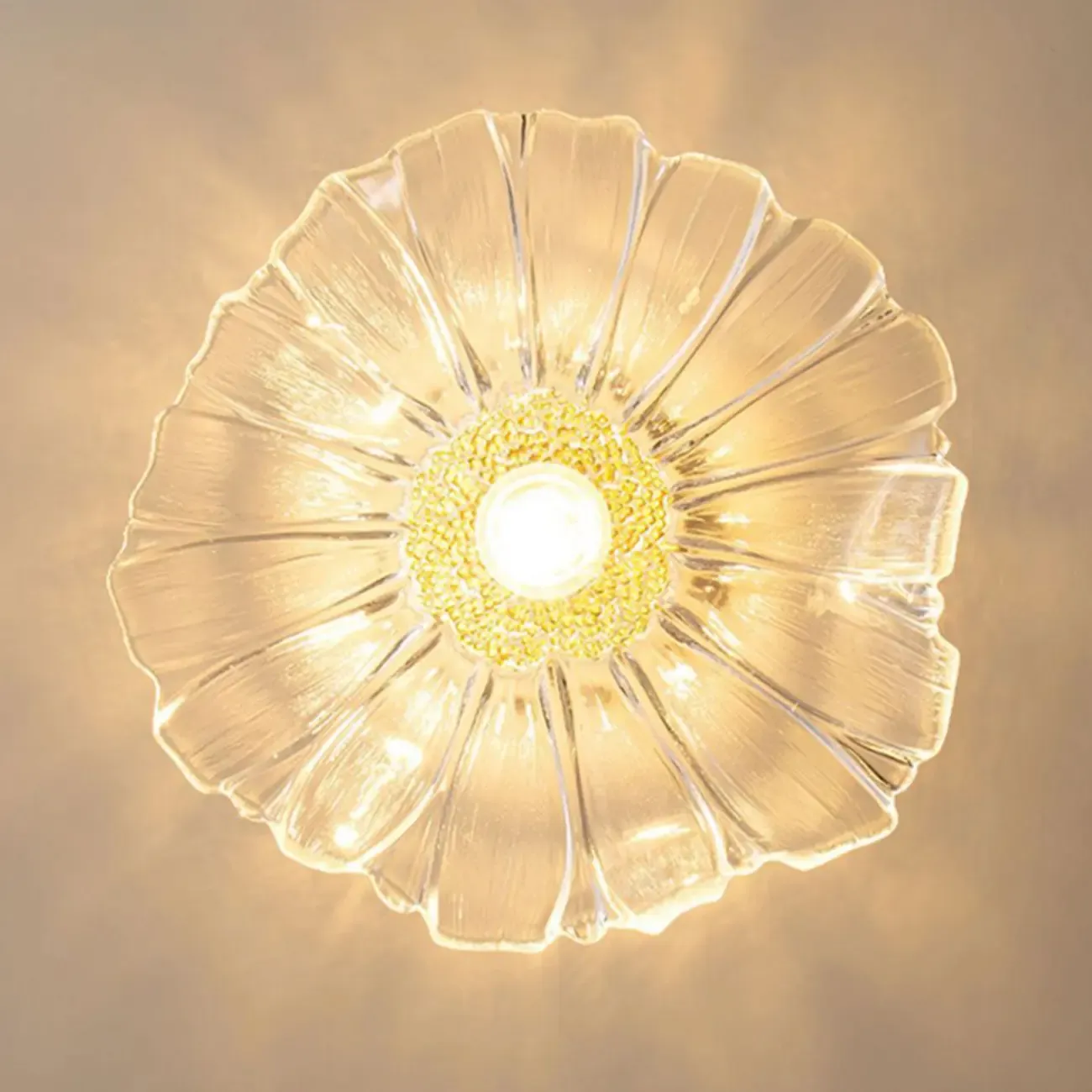 Modern Floral Glass Semi-Flush Ceiling Light for Entryway Image - 7