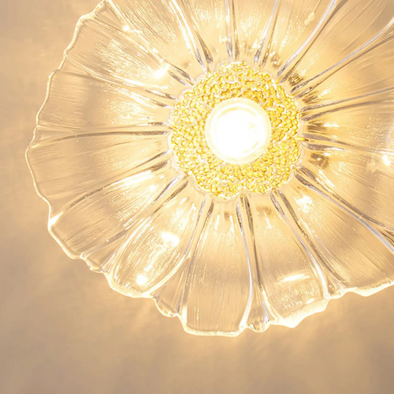 Modern Floral Glass Semi-Flush Ceiling Light for Entryway Image - 8 | homeyfad