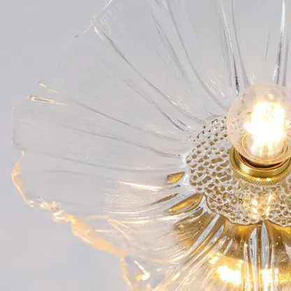 Modern Floral Glass Semi-Flush Ceiling Light for Entryway Image - 9
