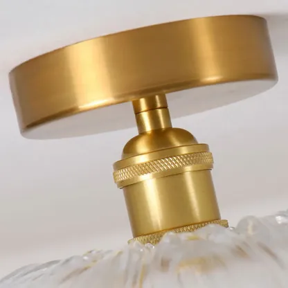 Modern Floral Glass Semi-Flush Ceiling Light for Entryway Image - 10