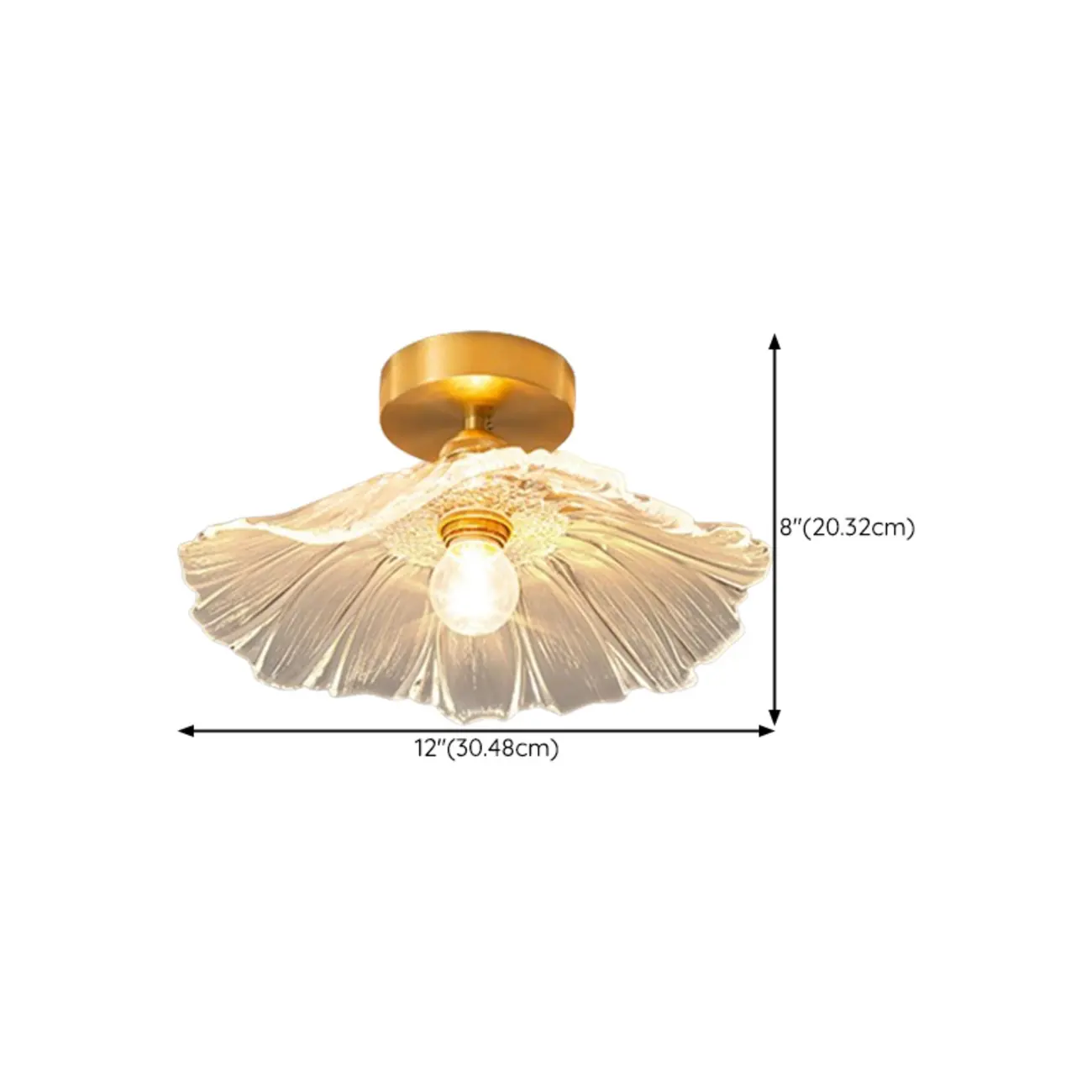 Modern Floral Glass Semi-Flush Ceiling Light for Entryway #size | homeyfad
