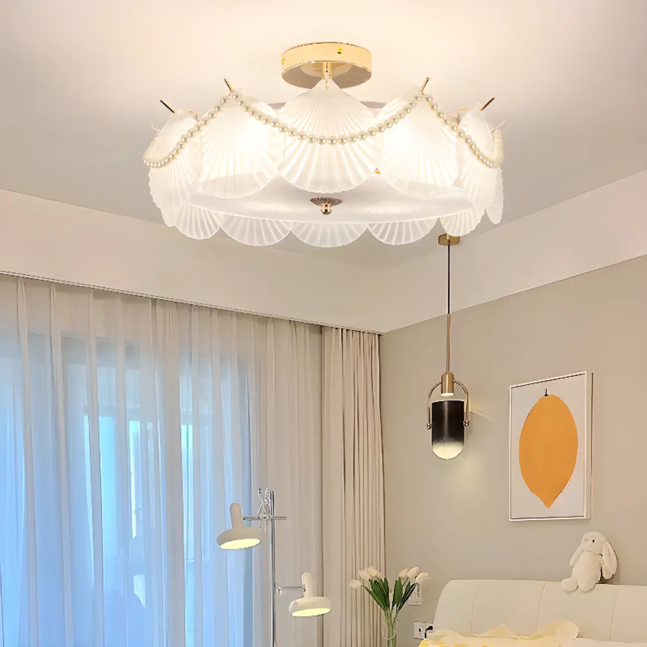 8" Modern Semi Flush Mount Ceiling Light for Living Room Image - 1 | homeyfad