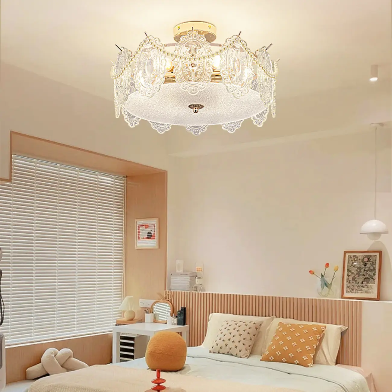 8" Modern Semi Flush Mount Ceiling Light for Living Room Image - 4 | homeyfad