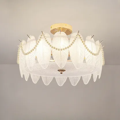 8" Modern Semi Flush Mount Ceiling Light for Living Room Image - 8