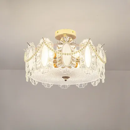 8" Modern Semi Flush Mount Ceiling Light for Living Room Image - 9