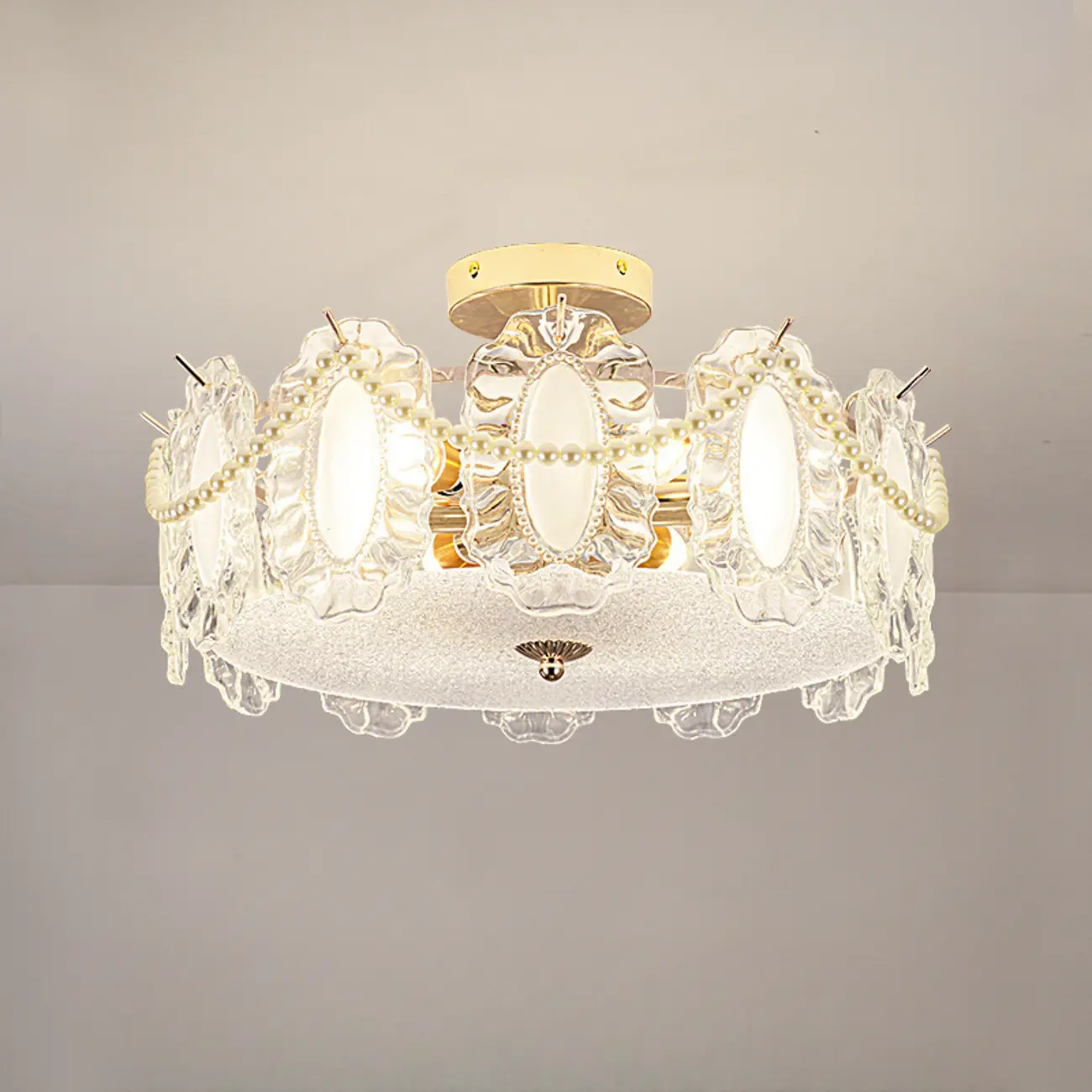 8" Modern Semi Flush Mount Ceiling Light for Living Room Image - 10 | homeyfad