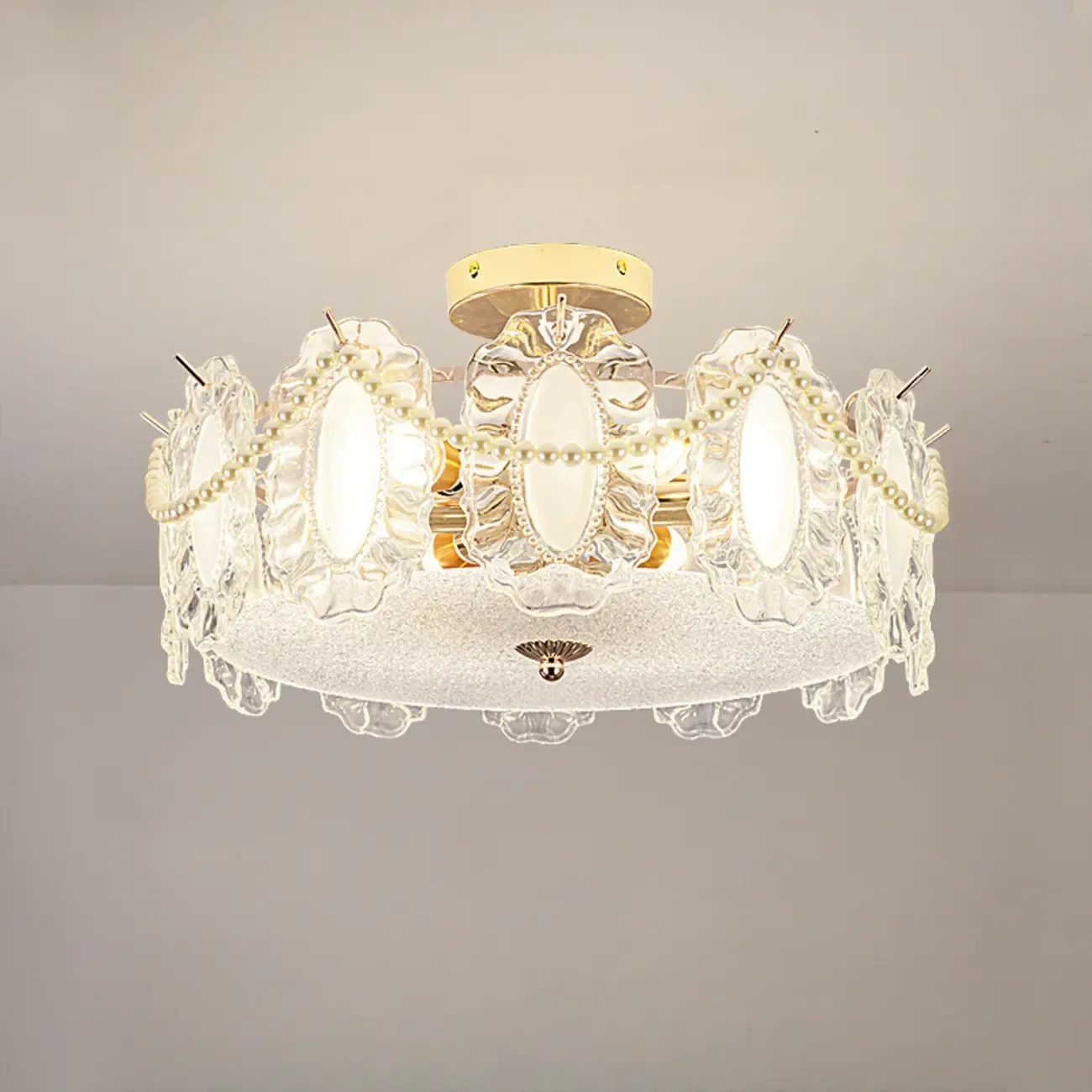 8" Modern Semi Flush Mount Ceiling Light for Living Room Image - 10