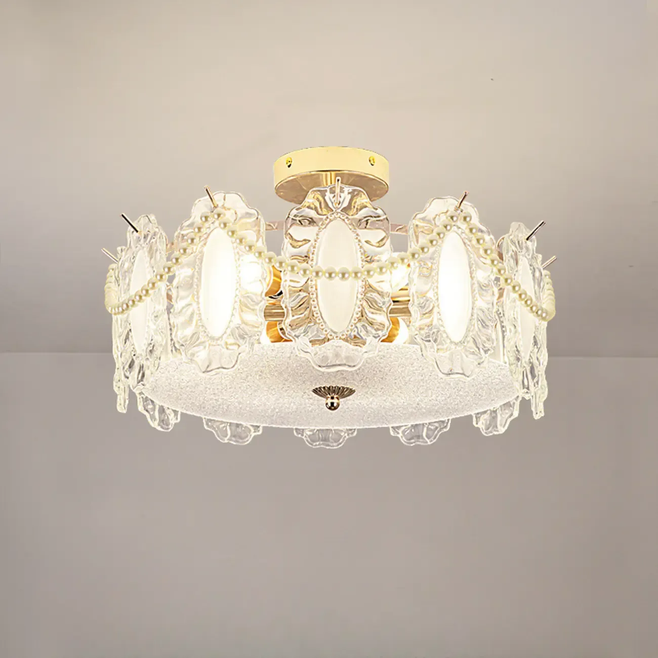 8" Modern Semi Flush Mount Ceiling Light for Living Room Image - 11