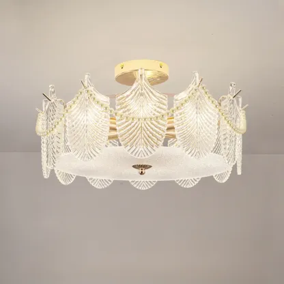 8" Modern Semi Flush Mount Ceiling Light for Living Room Image - 13