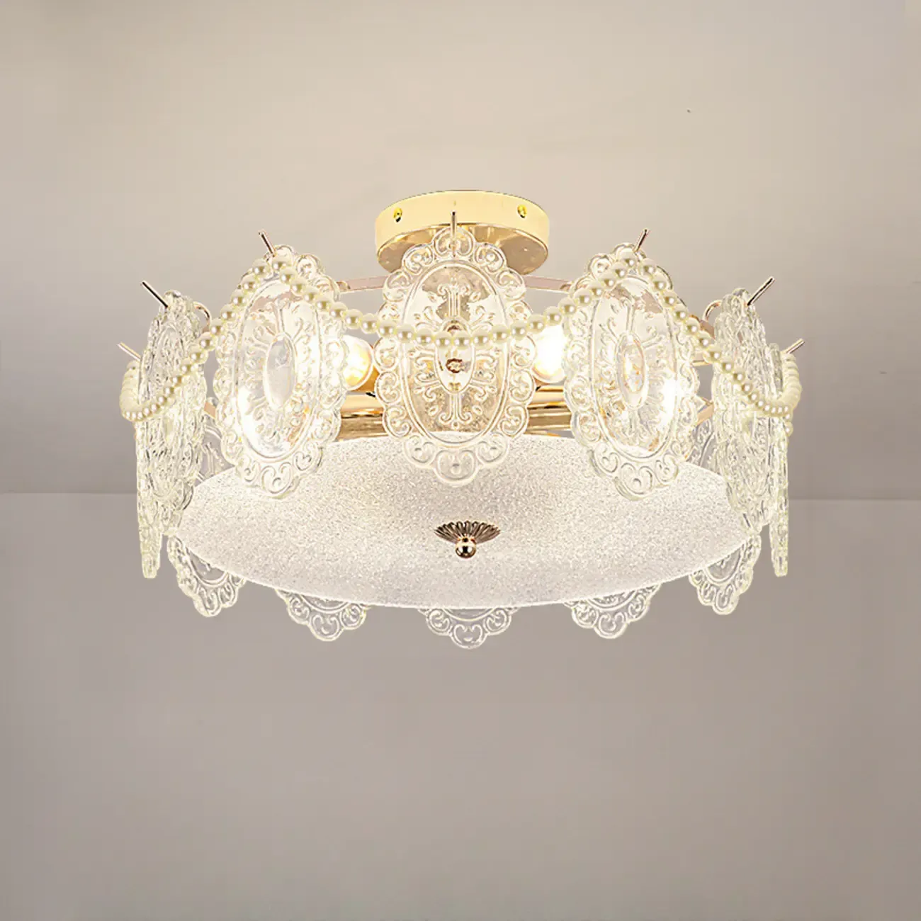 8" Modern Semi Flush Mount Ceiling Light for Living Room Image - 15