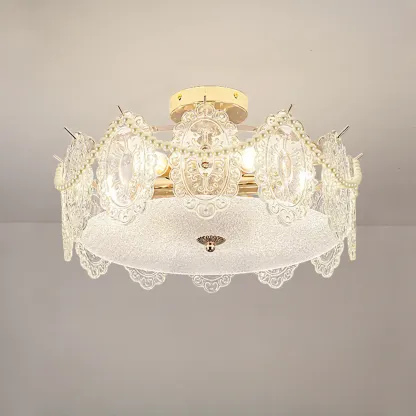 8" Modern Semi Flush Mount Ceiling Light for Living Room Image - 15