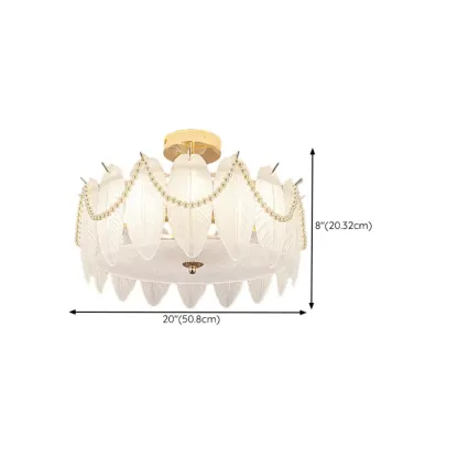 8" Modern Semi Flush Mount Ceiling Light for Living Room Image - 29