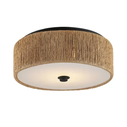 Oriental Cylinder Flush Mount Ceiling Light for Bedroom Image - 5