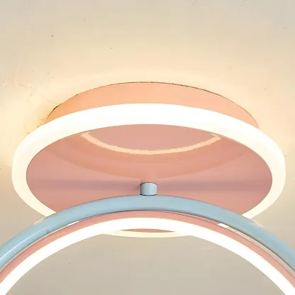 Kids Dimmable Semi-Flush Mount Ceiling Light for Bedroom Image - 11