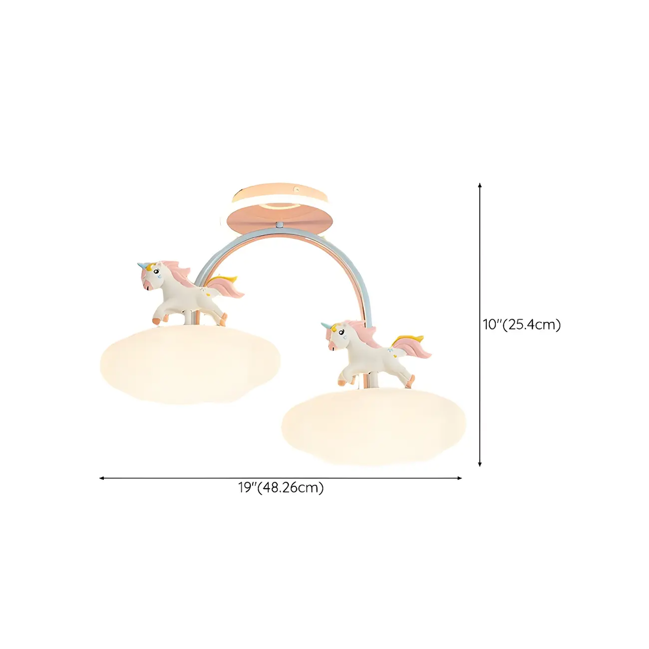 Kids Dimmable Semi-Flush Mount Ceiling Light for Bedroom #size