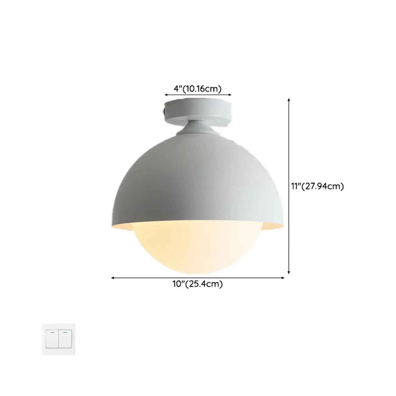 Mini Globe LED Semi-Flush Ceiling Light for Living Room #size