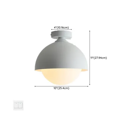 Mini Globe LED Semi-Flush Ceiling Light for Living Room #size