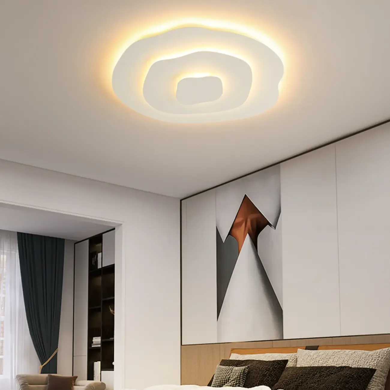 Modern Floral Flush Mount Ceiling Light for Living Room Image - 2