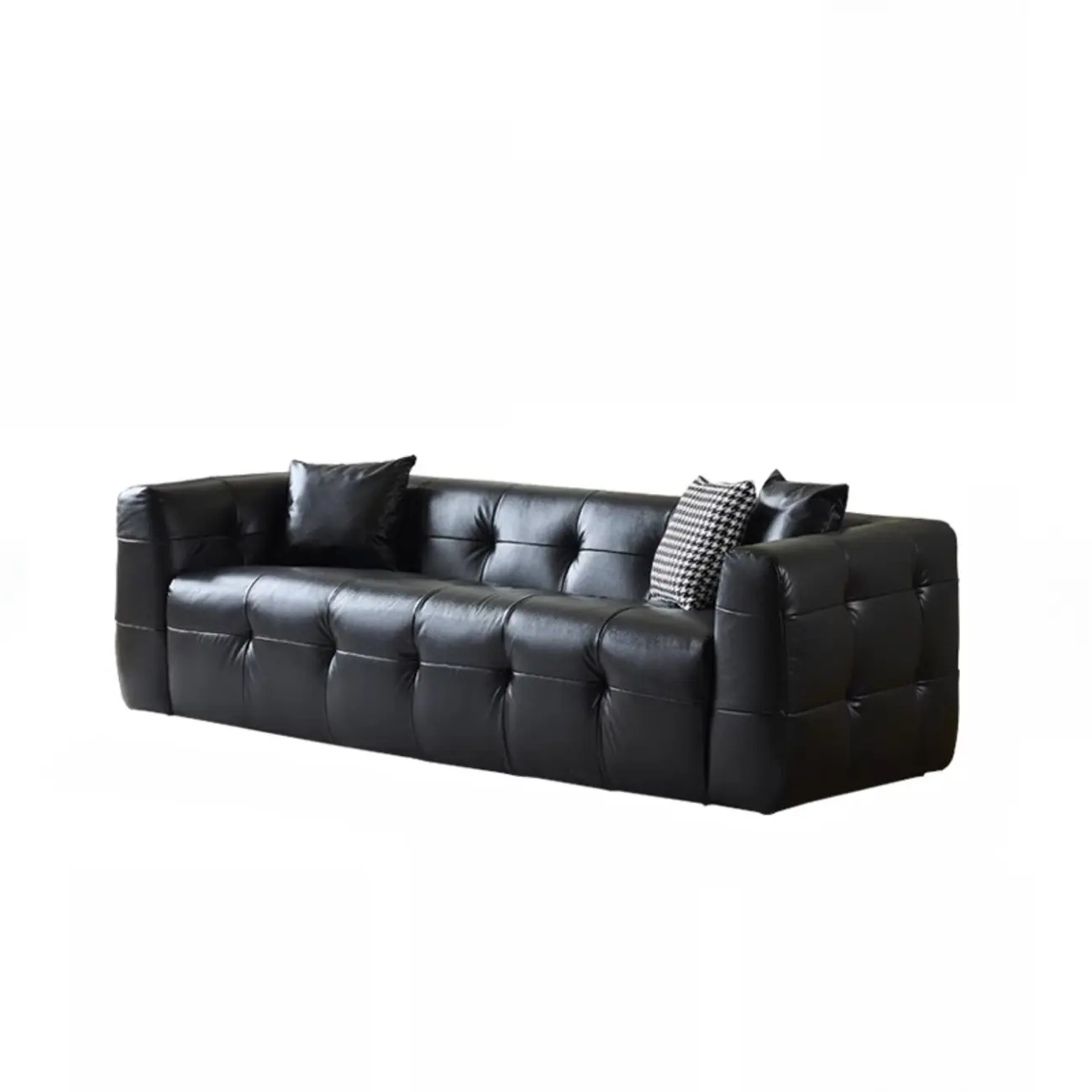 Sleek Black Sofa with Modern Design for Living Room Image - 2 | homeyfad