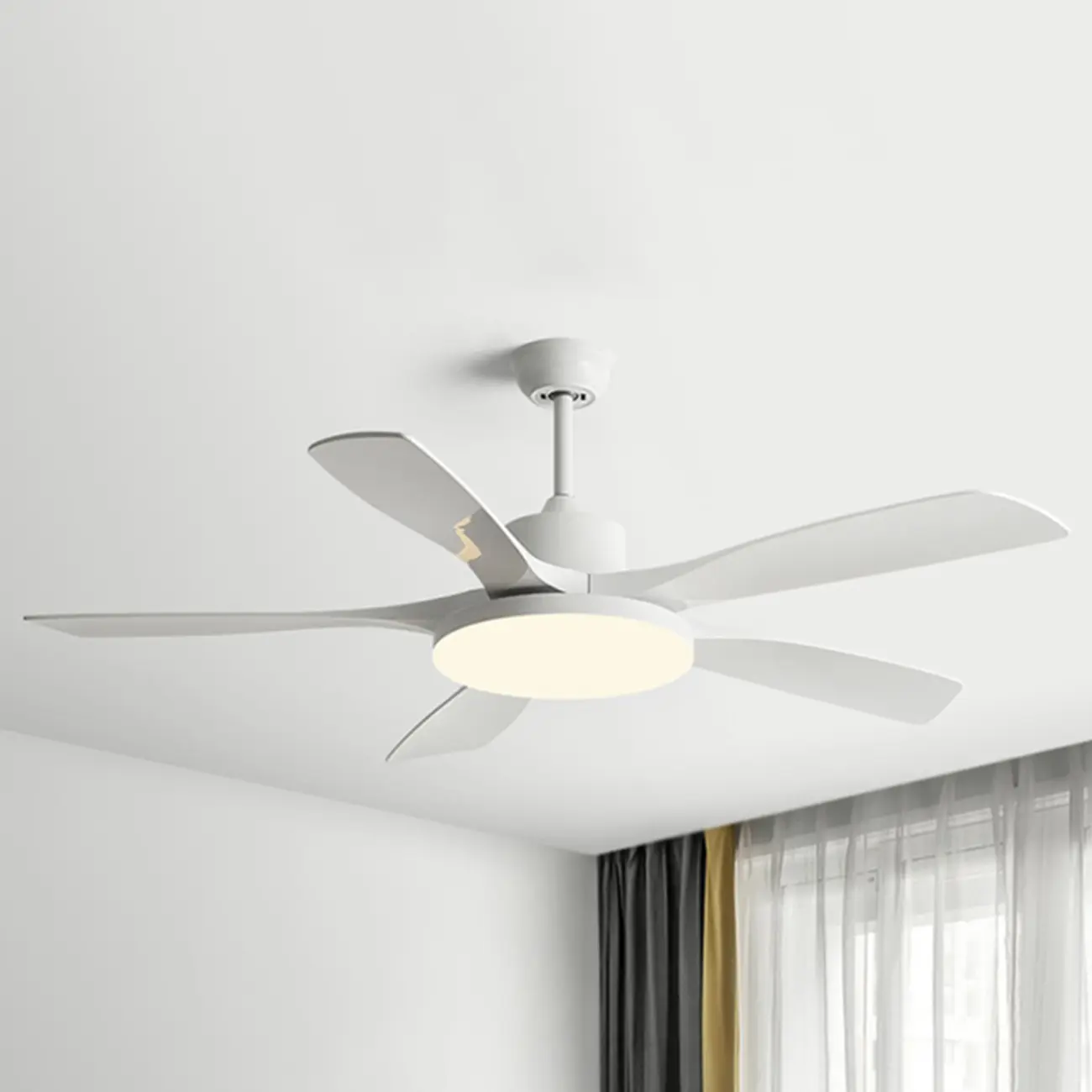 5- Blade Metal Ceiling Fans with Remote and Dimmable Light Image - 2 | homeyfad